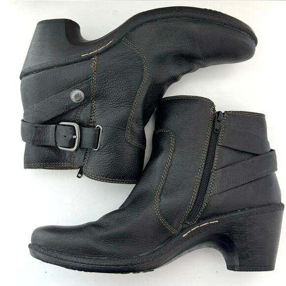 Montana Women’s Leather Side Zip Buckle & Button Accent Ankle Boots 10 M Black - Picture 6 of 10